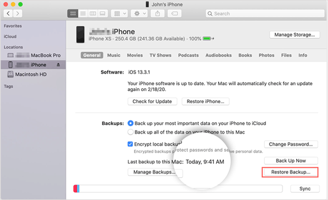 how to retrieve deleted text messages on iphone from mac via finder