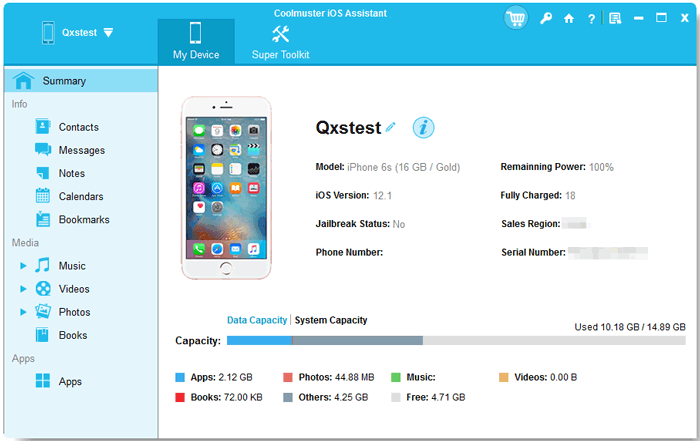 build connection between iPhone and computer via coolmuster ios assistant before conducting how to transfer contacts from iphone to computer