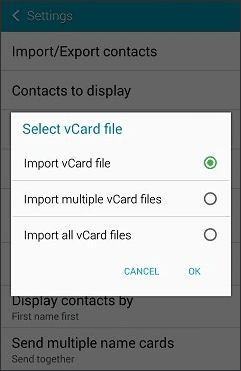 how to transfer contacts from android to android via vcf file