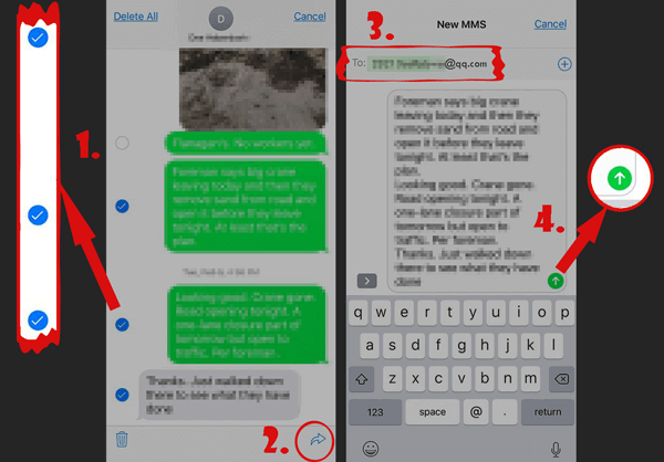 how to transfer text messages from iphone to computer with email